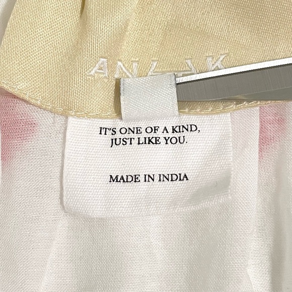 Anaak Delá Embroidered Asymmetrical Ruffle Midi Skirt Rouge Blanc Jamdani 0 XS - Picture 15 of 16